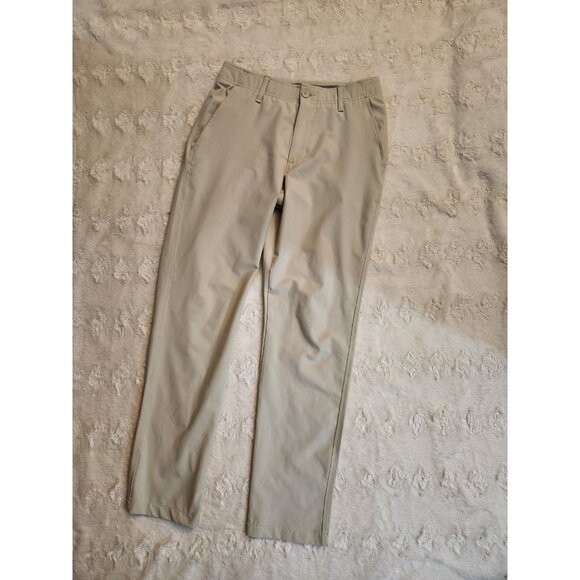 Under Armour UA DRIVE Pants Men's 30X30 Beige Chinos Performance Golf Stretch - Picture 1 of 5